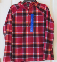 Eddie Bauer Long Sleeve 1/4 Zip Fleece Pullover  Red Plaid Women&#39;s Sz L NWT - $335.15 MXN