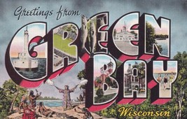 Green Bay Wisconsin WI Large Letter Greetings Postcard E13 - $5.99