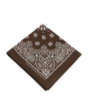 14 Pack of Cotton Head Wrap Scarf Brown Western Paisley Bandana 22&quot; X 22&quot; - £11.80 GBP