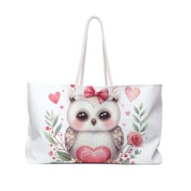 Personalised/Non-Personalised Weekender Bag, Owl, Weekender Bag, Beach Bag, Book - £38.50 GBP