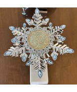 Bath &amp; Body Works GLITTERY BLUE GEMSTONE SNOWFLAKE NIGHTLIGHT WALLFLOWER... - $244.84 MXN
