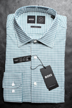 HUGO BOSS Hombre Hank Kent Viaje Delgado Rendimiento Elástico Camisa 42 - £51.13 GBP