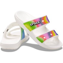 Crocs Sandals Unisex Adults Mens Womens Classic Two Strap Slides Spray Dye Print - £38.28 GBP