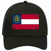 Georgia State Flag Novelty Black Mesh License Plate Hat - £22.71 GBP