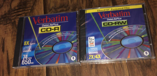 Verbatim CD-R &amp; CD-RW 74 Min 650 Mb &amp; 2x4x Set Sealed - $3.87