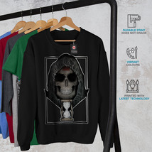 Wellcoda Clock Metal Death Skull Mens Sweatshirt, Dead Casual Pullover Jumper - £23.83 GBP+