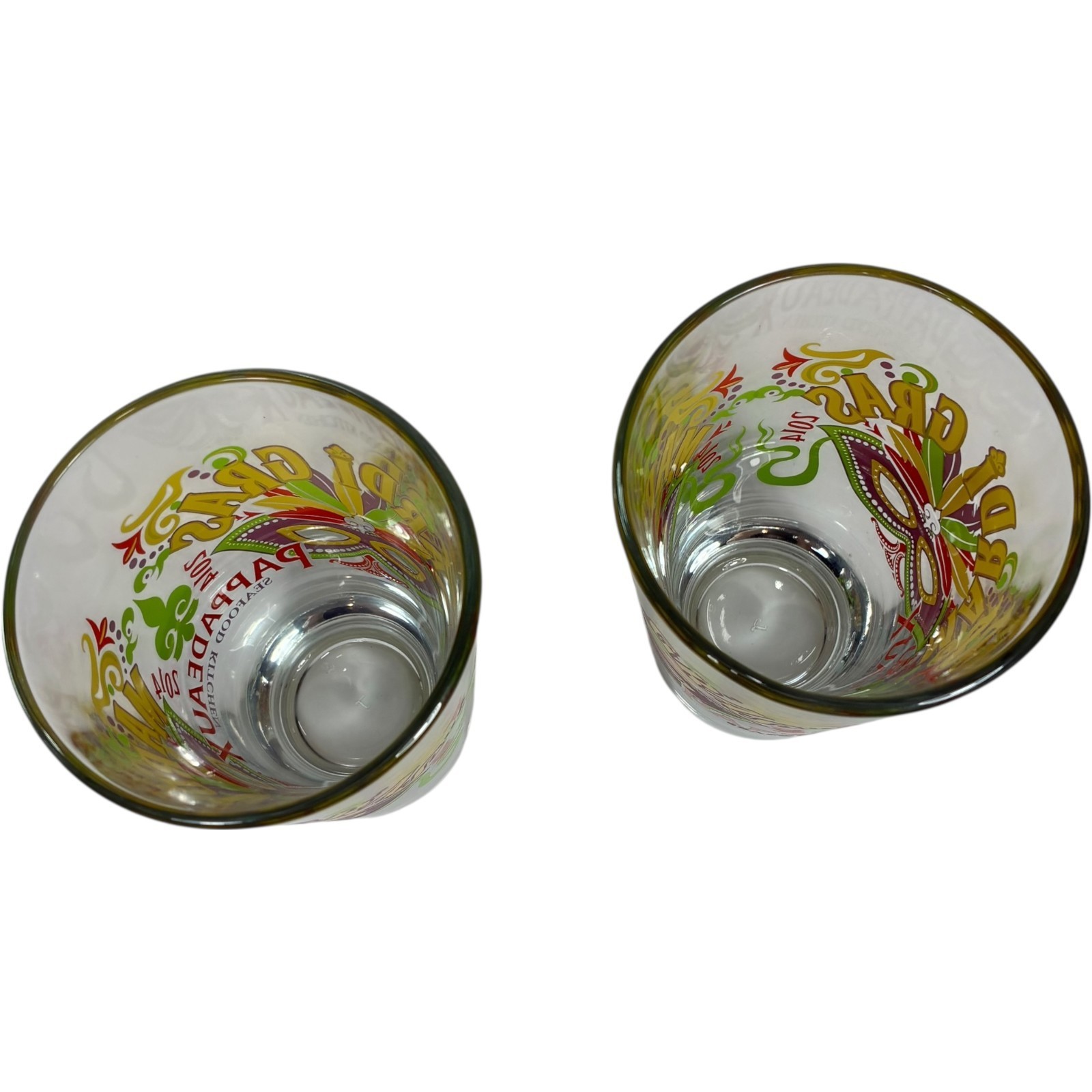 2 pcs Pappadeaux Seafood Kitchen Mardi Gras 2014 5-3/4" Glass Tumbler Item image 5