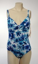 Caribbean Joe One Piece Blue Floral Swimsuit NWT $74 - £39.08 GBP