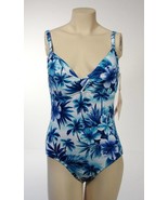 Caribbean Joe One Piece Blue Floral Swimsuit NWT $74 - £40.20 GBP