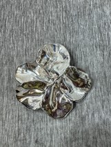 Vintage Sterling Silver Brooch Flower Israel Electroform Abstract Statem... - $98.99