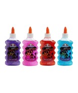 4 Elmers Glitter Glue - Slime Making 6oz Bottles Blue Red Purple Pink - £8.90 GBP