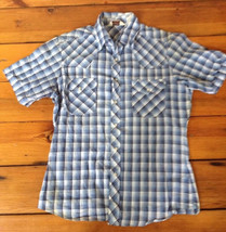Vtg Sears Western Wear Madras Plaid Pearl Snap Cowboy Rodeo Short Sleeve Shirt S - £15.50 GBP