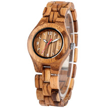 Watch Quartz Wristwatch for Men Women Arabic Numerals Round Dial Wooden - $1,198.48 MXN