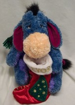Disney Winnie The Pooh Christmas Eeyore W/ Stocking 11&quot; Plush Stuffed Animal Toy - £19.88 GBP