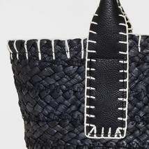 Straw Mini Tote Handbag - Universal Thread Black - NWT - £11.58 GBP