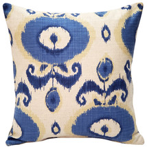 Bold Blue Ikat 20x20 Decorative Pillow, with Polyfill Insert - £56.05 GBP