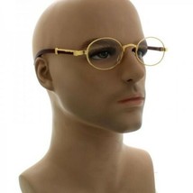 Mens CLASSY MODERN Clear Lens EYE GLASSES Oval Gold &amp; Wood Wooden Effect... - £12.98 GBP