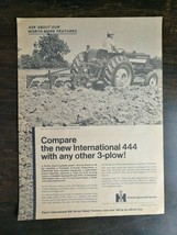Vintage 1969 International Harvester 444 Farm Tractor Full Page Original Ad - £5.32 GBP