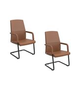 LeisureMod Evander Series Mid-Century Modern Faux Leather Office Chair w... - $457.66