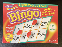 TREND - Sight Words Bingo Homeschool Aid Learn to Read - Level 1  Ages 5... - £17.22 GBP