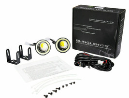 BlingLights BL5000K 2&quot; inch White LED Angel Eye Fog Light Driving Lamps Kit - $115.97