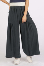 Mittoshop Gauze Elastic Waist Pleated Wide Leg Pants - $43.90
