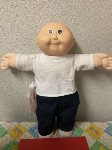 Primary image for RARE Vintage Cabbage Patch Kid Bald Boy Blue Eyes Head Mold #15 KT Factory 1988