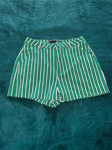 Green Polyester Striped Shorts Size Large - $186.24 MXN