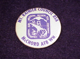 1975 Mt. Rainier Council BSA, McChord AFB Boy Scout Jamboree Pinback Button - £6.37 GBP