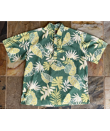 TORI RICHARD Hawaiian Pullover Shirt XL-1/2 Button-Leaf-Green-USA-Revers... - $546.91 MXN