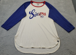 NBA Philadelphia 76ers &#39;47 Night Shirt Basketball Womens Large White Blu... - $343.25 MXN