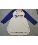 NBA Philadelphia 76ers &#39;47 Night Shirt Basketball Womens Large White Blu... - $343.25 MXN