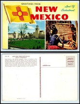 NEW MEXICO Postcard - Greetings From New Mexico Showing State Flag H5 - £2.36 GBP