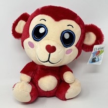 Classic Toy Red Monkey Plush Stuffed Animal Embroidered Eyes 10 Inch Toy... - $15.81