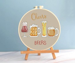 Beer cross stitch funny pattern pdf - Cheers Beers embroidery funny kitchen - £2.62 GBP