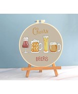 Beer cross stitch funny pattern pdf - Cheers Beers embroidery funny kitchen - £2.62 GBP