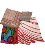 4 Designer Silk Scarves, Cacharel, De La Renta, Rena Lange, Guerin - $19.79