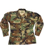 US Air Force Woodland Camouflage Jacket Mens Small Military Patches Camo... - £17.49 GBP