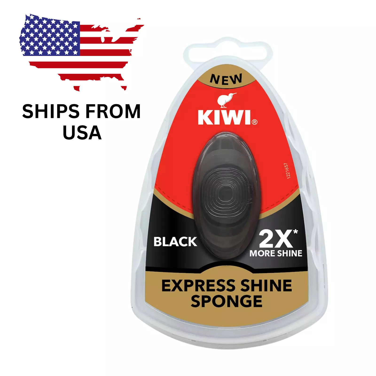 Kiwi Express Shine Shoe Polish Instant Shine Sponge 5 ml Black (Ships Fr... - $9.99