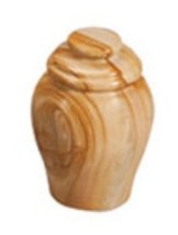 Small/Keepsake Marble 80 Cubic Inches Teak Strata Funeral Cremation Urn - £149.39 GBP
