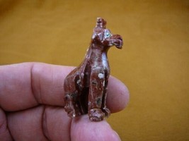 (Y-GIR-28) red GIRAFFE African animal stone carving SOAPSTONE PERU love ... - $8.59