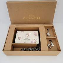 Coach CAL70 Boxed Mini Wallet on Chain Clutch Floral Print Charm Set Cha... - $94.74