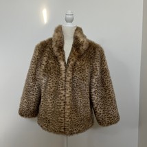Antonio Melani Faux Fur Animal Print Jacket Coat Small - £38.57 GBP