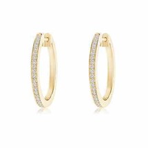 ANGARA Natural Diamond Hoops Earrings, in 14K Gold (Grade-HSI2, 0.2ctw) - £504.20 GBP