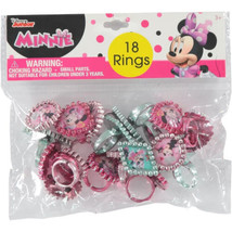 Minnie Mouse 18 Pc Plastic Party Rings - Child Size - £3.54 GBP