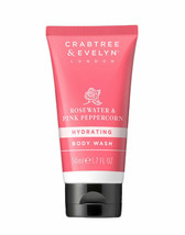 Crabtree &amp; Evelyn Rosewater &amp; Pink Peppercorn Hydrating Body Wash Travel 1.7 oz - £7.04 GBP