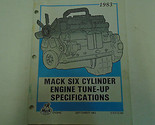 1983 Mack Camion Sei Cilindro 6 Cyl Motore Tune Up Specifiche Manuale Usato - $17.45