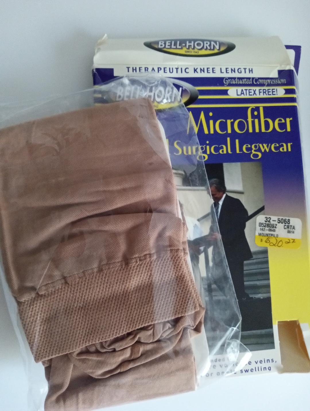Image 1 of Ladies Microfiber Medical Compression Knee Length Legwear 20 to 30 mmhg Beige