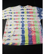 Tie Dyed Crew Neck T-Shirt Gildan Hand Made Unisex Size 2XL Y2K 70&#39;s Mul... - €12,03 EUR