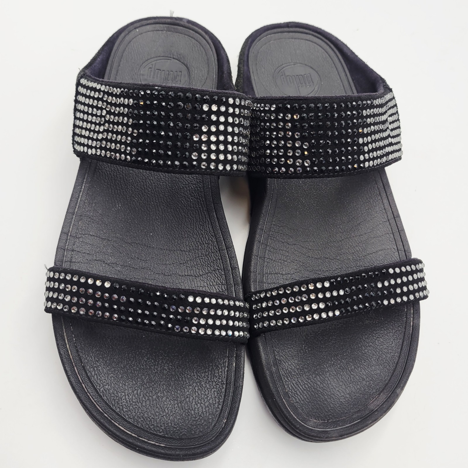 FitFlop Flare Strobe Rhinestone Sandals Black Sz US 9  Item image 4
